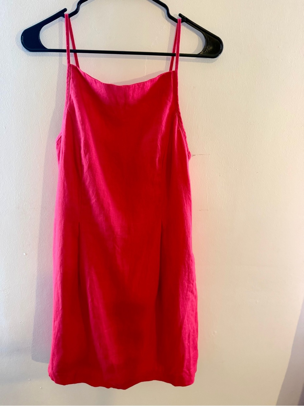 Madewell Linen blend Hot Pink Slip Dress